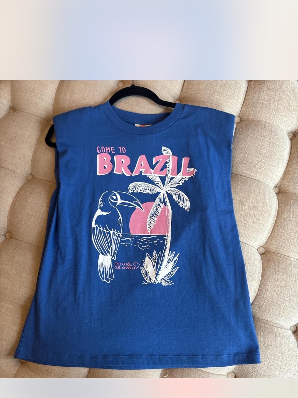 FARM Rio Blue Graphic 'Come to Brazil' top S